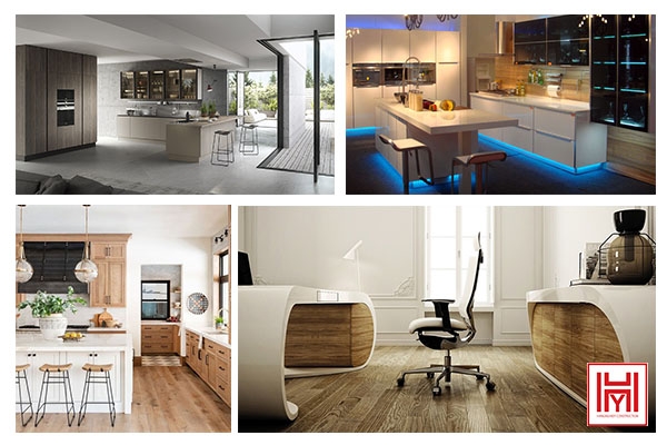 Bốn chất liệu bề mặt ưu việt cho hệ tủ gia đình.