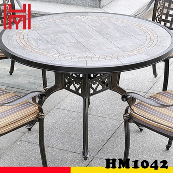 BÀN SÂN VƯỜN HM1042 ĐÁ VÂN GỖ