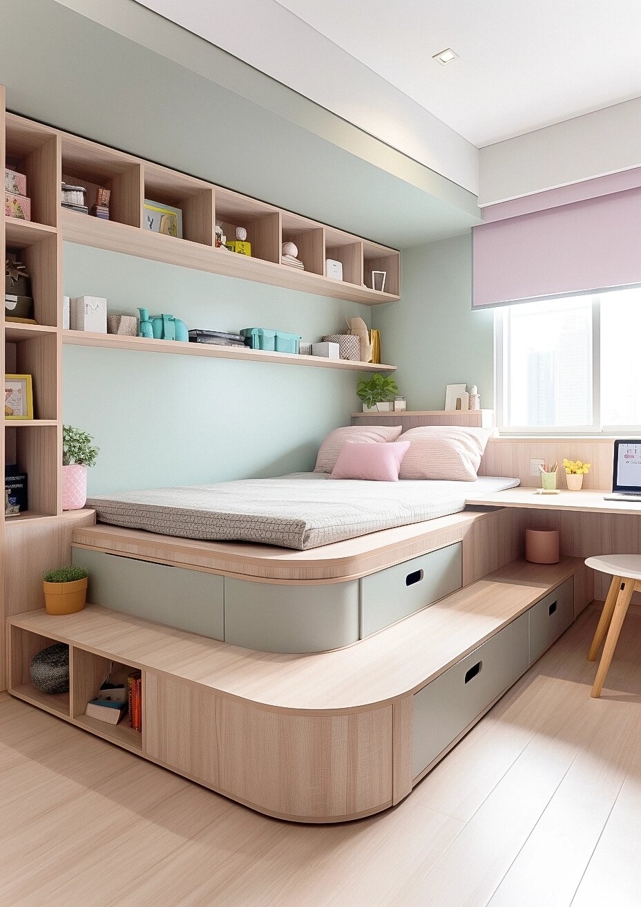 Hệ Giường Phản Giật Cấp Tatami Bo Cong Thông Minh Luna