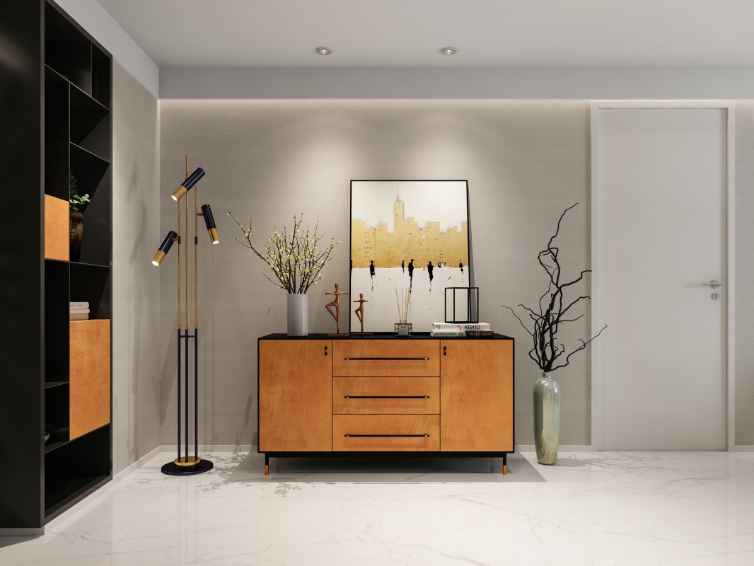 Tủ Sideboard bọc da hiện đại