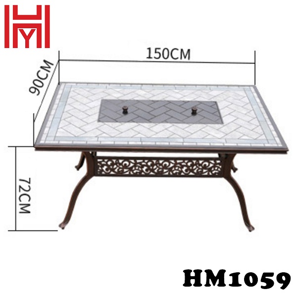 BÀN NƯỚNG ĐIỆN SÂN VƯỜN HM1059