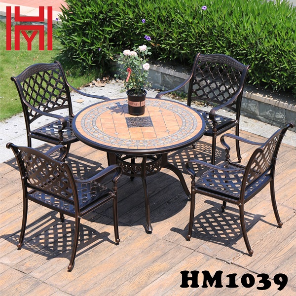 BÀN SÂN VƯỜN HM1039 ĐỎ GẠCH