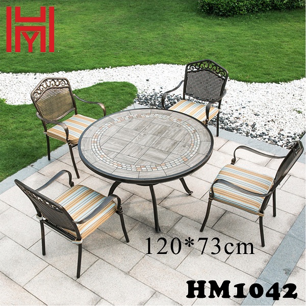 BÀN SÂN VƯỜN HM1042 ĐÁ VÂN GỖ
