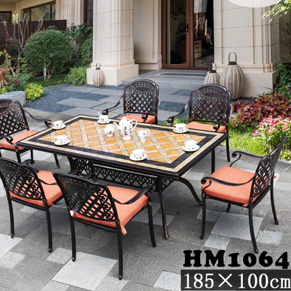 BÀN SÂN VƯỜN MÀU GẠCH NGÓI HM1064 TRUNG