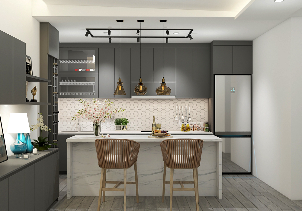 Các kiểu bếp điển hình cho căn hộ chung cư-tủ bếp chữ I