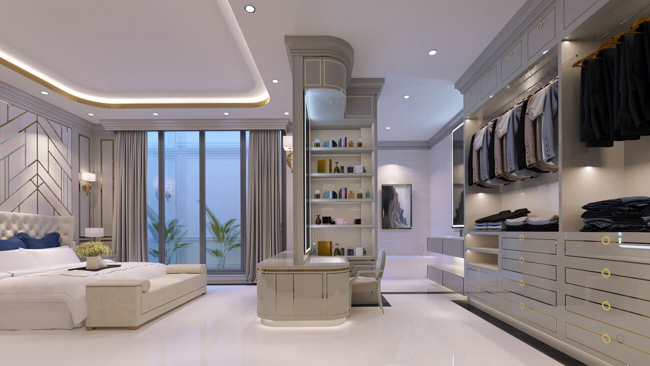 Mẫu thiết kế nội thất 150m2 kiểu Pháp