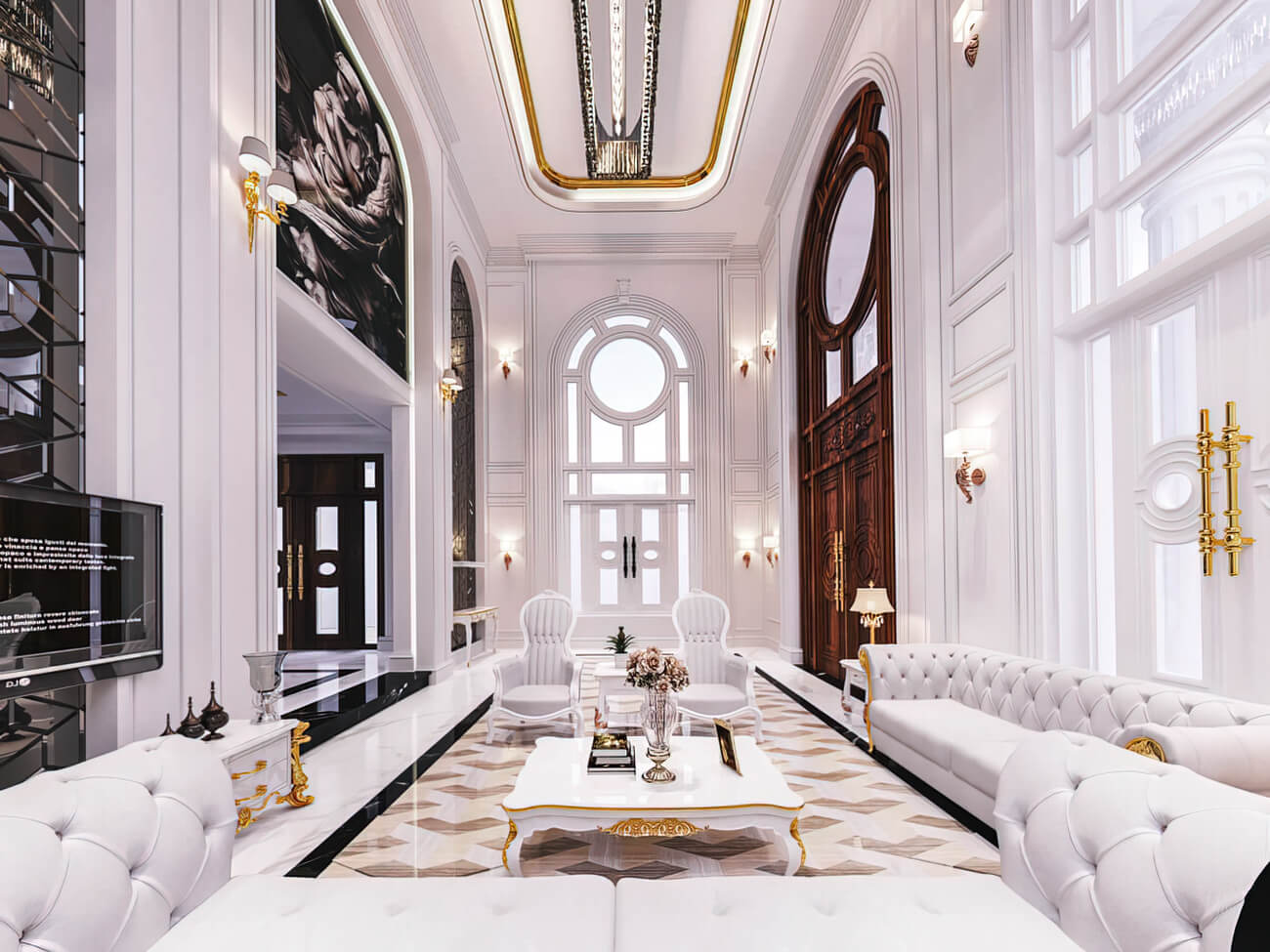 Mẫu thiết kế nội thất 150m2 kiểu Pháp